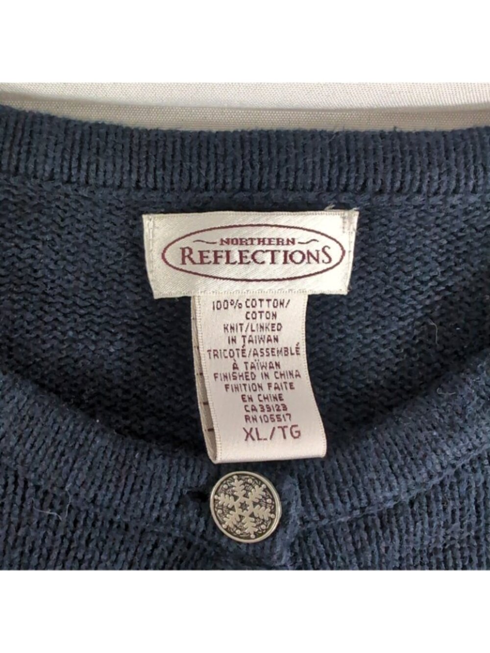 Northern Reflections Embroidered Angel Cardigan XL Navy Blue Christmas Winter - Picture 5 of 14